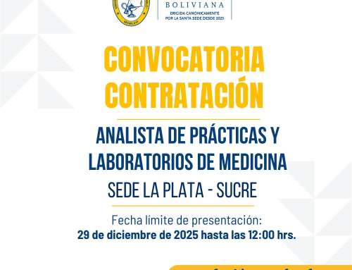 📌CONTRATACIÓN POR COTIZACIÓN  “ANALISTA DE PRÁCTICAS Y LABORATORIOS DE MEDICINA DE LA SEDE ACADÉMICA “LA PLATA” UCB SUCRE