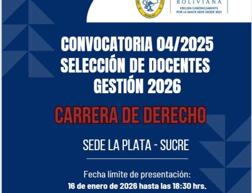 📌CONVOCATORIA PÚBLICA N°04/2025 DOCENCIA CARRERA DE DERECHO GESTIÓN 1/2026