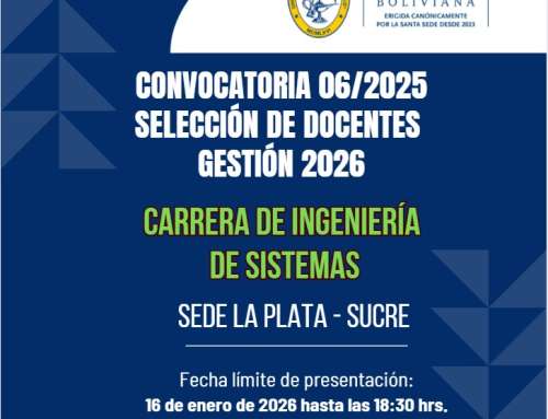 📌CONVOCATORIA PÚBLICA N°06/2025 DOCENCIA CARRERA DE INGENIERÍA DE SISTEMAS GESTIÓN 1/2026
