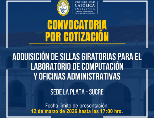📌Adquisición de sillas giratorias para el laboratorio de computación y oficinas administrativas para la sede académica la plata – sucre.
