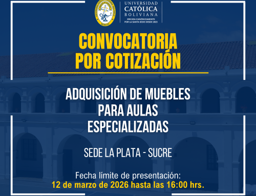 📌Adquisición de muebles para aulas especializadas para la sede académica la plata – sucre”.