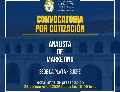 📌Contratación Analista de Marketing para la sede Académica La plata – Sucre.