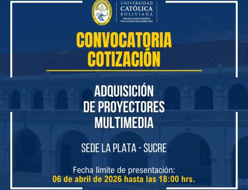 📌ADQUISICIÓN DE PROYECTORES MULTIMEDIA PARA LA SEDE ACADÉMICA UCB LA PLATA – SUCRE.