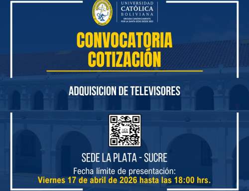 📌ADQUISICIÓN DE TELEVISORES, PARA LA SEDE ACADÉMICA UCB LA PLATA – SUCRE.
