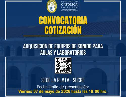 📌ADQUISICIÓN DE EQUIPOS DE SONIDO PARA AULAS Y LABORATORIOS, PARA LA SEDE  ACADÉMICA LA PLATA UCB-SUCRE.