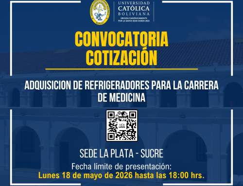 📌ADQUISICIÓN DE REFRIGERADORES PARA LA CARRERA DE MEDICINA, DE LA SEDE  ACADÉMICA UCB LA PLATA – SUCRE.