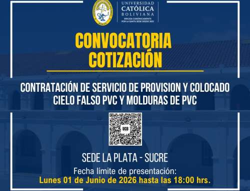 📌“CONTRATACIÓN DE SERVICIO DE PROVISION Y COLOCADO CIELO FALSO PVC y MOLDURAS DE PVC, PARA LA SEDE ACADÉMICA JURISDICCIONAL LA PLATA UCB  SUCRE”