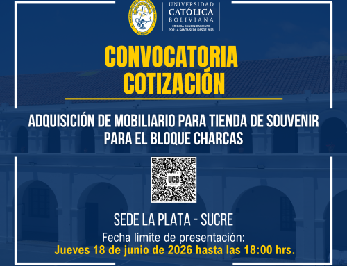 📌ADQUISICIÓN DE MOBILIARIO PARA TIENDA DE SOUVENIR PARA EL BLOQUE CHARCAS DE LA SEDE ACADÉMICA JURISDICCIONAL LA PLATA UCB SUCRE