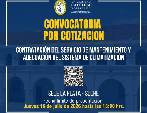CONTRATACIÓN DEL SERVICIO DE MANTENIMIENTO Y ADECUACIÓN DEL SISTEMA DE CLIMATIZACIÓN, DE LA SEDE ACADÉMICA UCB LA PLATA – SUCRE”