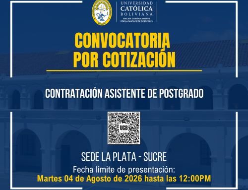 CONTRATACIÓN ASISTENTE DE POSTGRADO PARA LA SEDE ACADÉMICA LA PLATA – SUCRE.